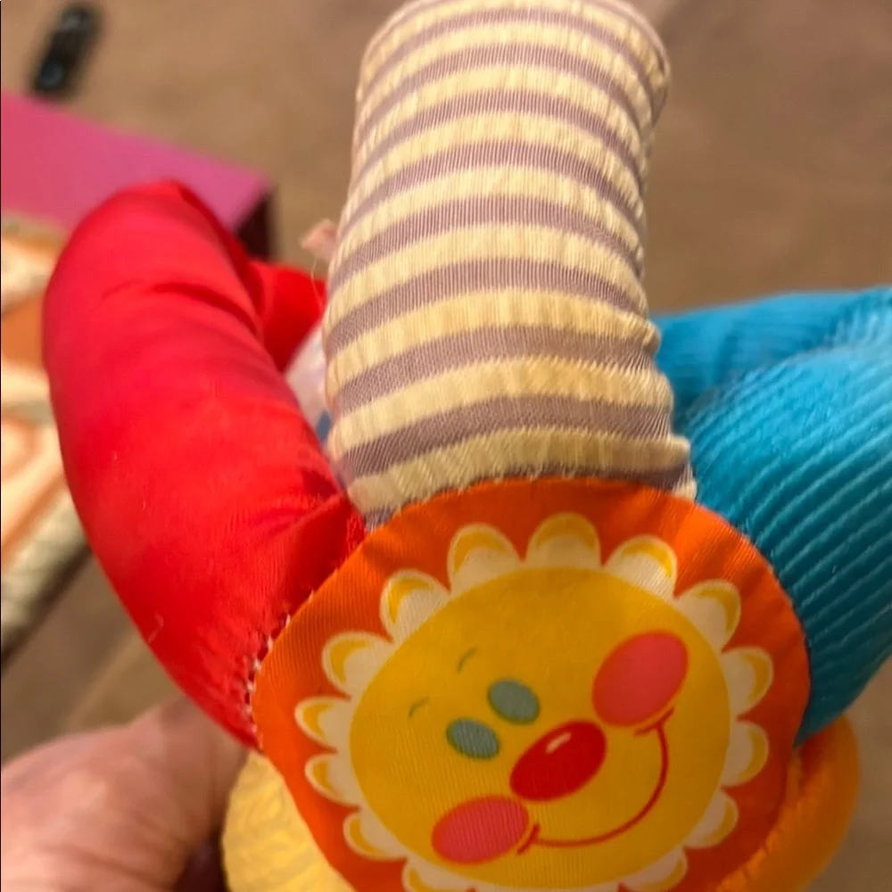 Vintage Playskool Touch ‘ems plush peak a boo squeaker Elephant and ball rattle